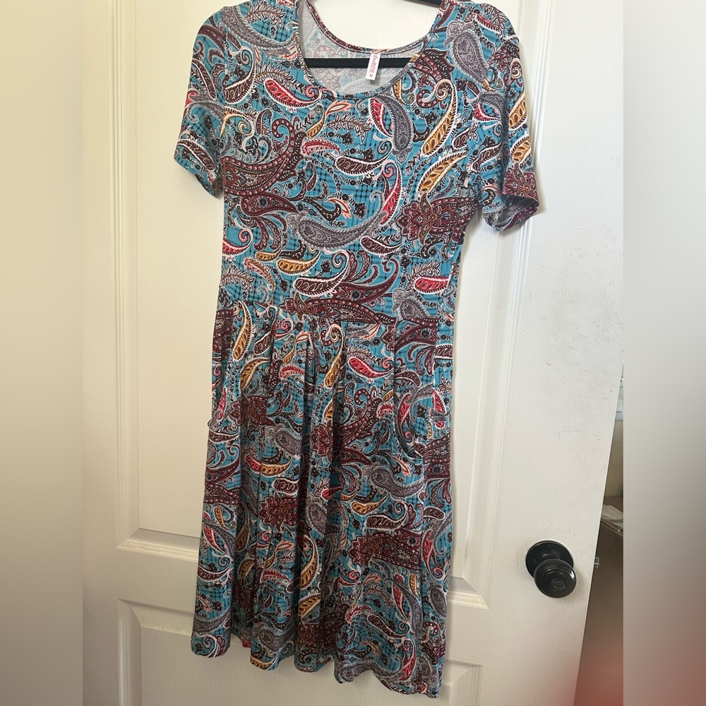 🔥 Don BRC Multi Colored Boho Paisley Midi Dress      Size M